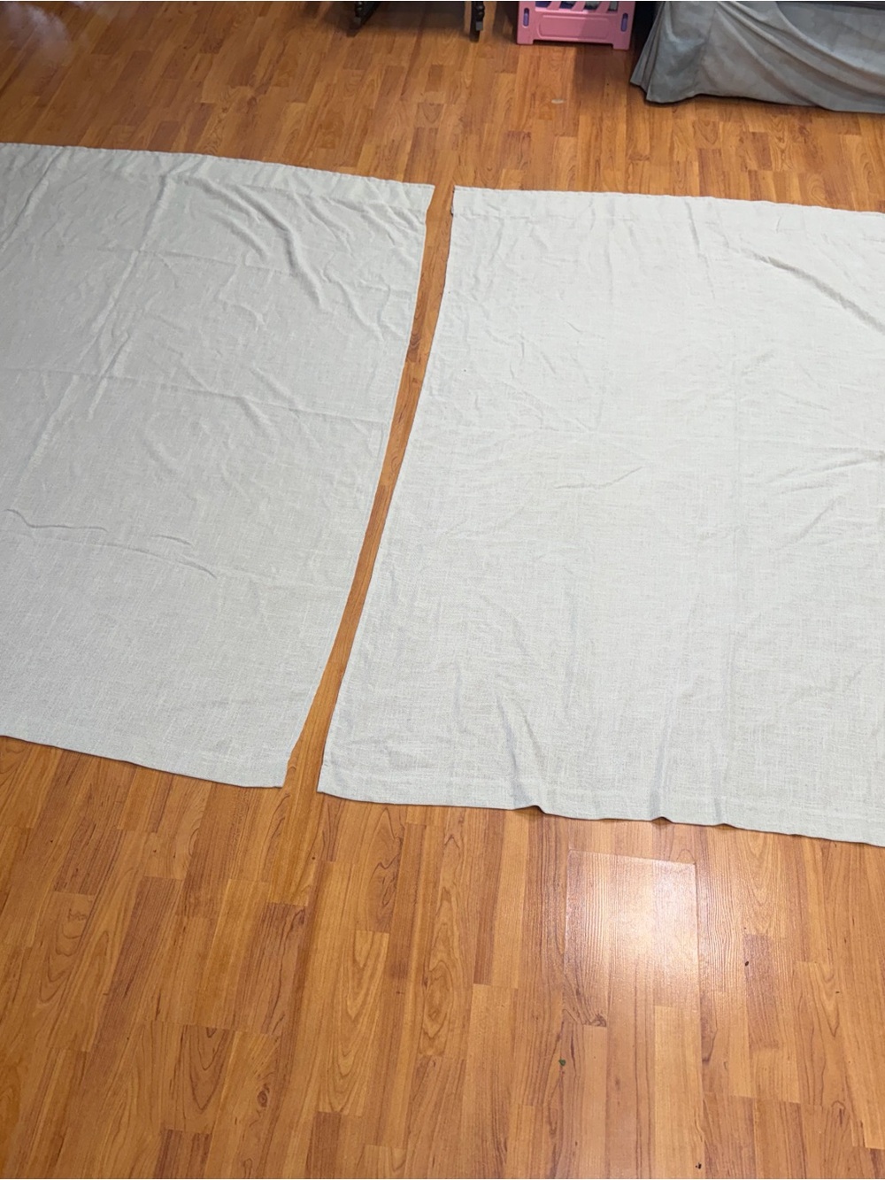 Beige Fabric Curtain Panels - Neutral Pair each panel is 71 Long x 51 Wide